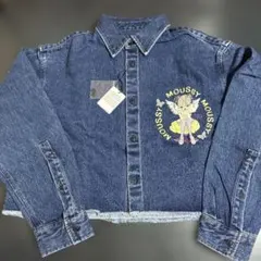 MOUSSY PROJECT Uプリント入りクロップド丈デニムジャケット
