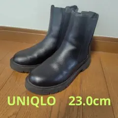 UNIQLO：C サイドゴアブーツ 23.0cm 黒 厚底 ユニクロ ブーツ