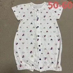 ベビー 女の子 男の子西松屋 カバーオール 50-60 半袖 くま 白