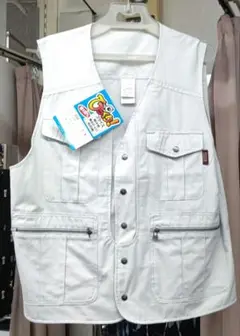 ホワイト コットン混紡 ベスト　未使用品
