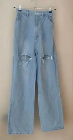 ナイスクラップNICE CLAUPカッティングデニムパンツ ダメージ加工Sサイズのサムネイル