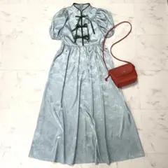 あのちゃん着用 極美品 ジュエティ チャイナリボンロングワンピース ブルー M