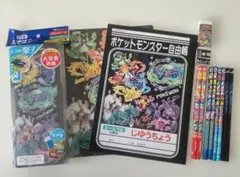 ポケモン 文房具セット 筆箱 鉛筆 消しゴム 赤鉛筆 下敷き 自由帳