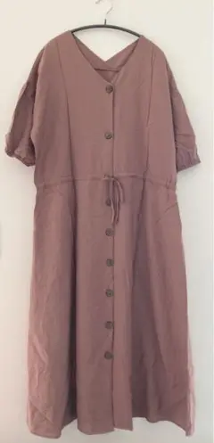 Ray Cassin くすみピンク ロングワンピース 5分丈