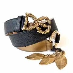 【希少】DOLCE&GABBANA ローズバロック　ロゴバックルベルト　リーフ