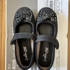 ブラック　リボン　フォーマルシューズ 20.0サイズ