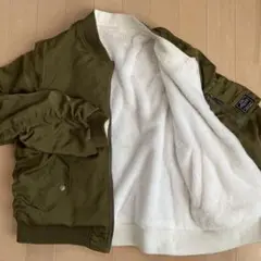 ファージャケット× MA-1ブルゾン　リバーシブルジャケット　カーキ×ホワイト