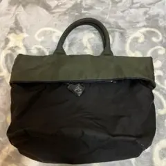 PRADA ナイロン トートバッグ 黒/緑