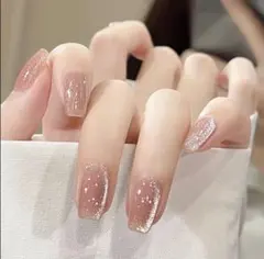 【24枚セット】ネイルチップ ワンホン 韓国 オフィス シンプル マグネット風