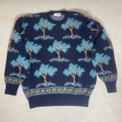 TAYA メンズ ニット クルーネック セーター 毛100％ L 日本製