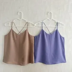 【未着用】【GU】トップスセット　バッククロスキャミソール