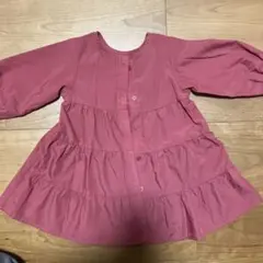 フリル付きピンクワンピース 80