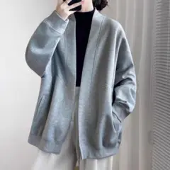 新品☆未使用 2色 長袖 アウター スウェット カーディガン シンプル 秋物