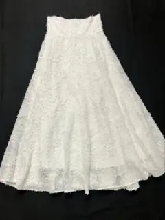 Louere レディース ジャガード ハイウエスト ロングフレアスカート