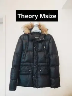 セオリー メンズ 黒のダウンジャケット フード付き