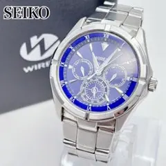 SEIKO WIRED ソーラー メンズ 腕時計 クロノグラフ ブルー文字盤のサムネイル