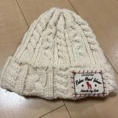 ニット帽　ホワイト
