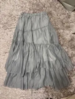 フレアスカート グレー 3層