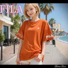 FILA フィラ ロゴ スポーティ Tシャツ オレンジ 3L　新品未使用