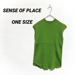 センスオブプレイス バイ アーバンリサーチ リブハイネックノースリーブセーター