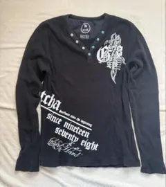 GOTCHA ヘンリーネック ワッフル 長袖 Tシャツ y2k サーマル クロムのサムネイル