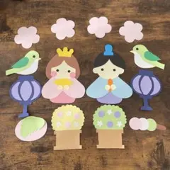 ひな祭り壁面 壁面飾り 保育 3月