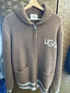 最終値引き　UGG ジップアップブラウンニットセーター