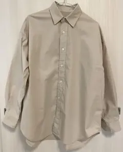 FRAMe WORK ベージュ 長袖ボタンシャツ