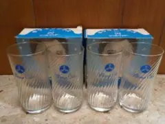 三ツ矢サイダー グラス 4個セット　昭和レトロ　アサヒビール