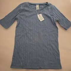5分袖Tシャツ ブルー Mのサムネイル