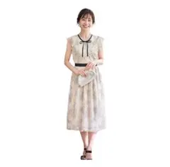 トッコ　田中みな実着用　結婚式 レースワンピース ベージュ　お呼ばれ　2次会のサムネイル