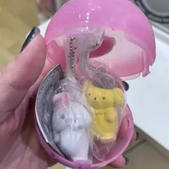 サンリオ　ミニチュアチャーム　ライブキャラクター　ポムポムプリン　シナモロール