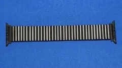 スプリング式で簡単装着AppleWatch用 ブラックステンレススチールバンド