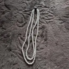 3連ホワイトパール風ネックレス