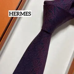 未使用 エルメス ネクタイ 赤紫・青 シルクジャガード 結婚式 - メルカリ