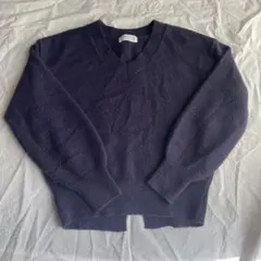 オペークドットクリップ　ネイビーニット