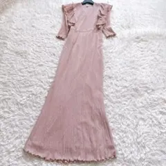 極美品　joieve rich ruffle ワンピース　くすみピンク　36のサムネイル