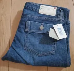 ​【新品タグ付】ユニクロ ドライストレッチブーツカットジーンズ 58 ブルーのサムネイル