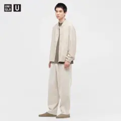 UNIQLO U フレンチリブ　パンツ M ライトグレー