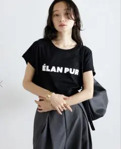 Bonjour Sagan汗染み防止ELAN PURロゴフレンチスリーブTシャツのサムネイル