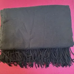 ブラック フリンジ付きマフラー