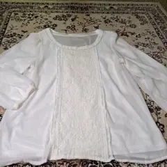 any sis ホワイトレース長袖ブラウス　オンワード樫山