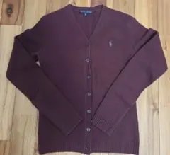 RALPH LAUREN バーガンディ カーディガン M