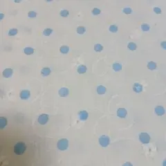 カットクロス 水玉　花 フラワー　ブルー　水色約108㎝×150㎝