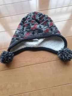 キッズ ニット帽 ポンポン付き