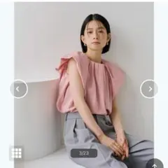 ティティベイト　コットンバルーンスリーブブラウス　M ピンクのサムネイル