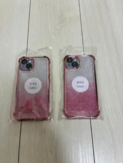 iPhone 13用 ケース ピンク ラメ 2個セット