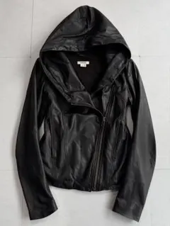 "HELMUTLANG"AsymmetryLeatherHoodieJacketのサムネイル