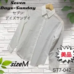 Seven Days=Sunday セブンホワイト長袖シャツ ブラウスMサイズ