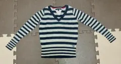 【TOMMY HILFIGER】 キッズ　ストライプ Vネックセーター サイズ4